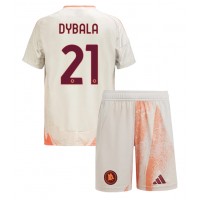 Camiseta AS Roma Paulo Dybala #21 Visitante Equipación para niños 2024-25 manga corta (+ pantalones cortos)